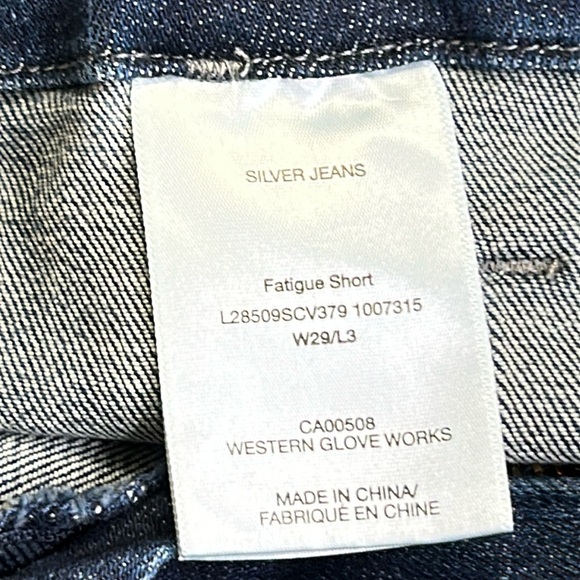 SILVER JEANS FATIGUE DEEP POCKETS POWER STRETCH DISTRESSED HEM SHORTS SZ 29 - Picture 9 of 13